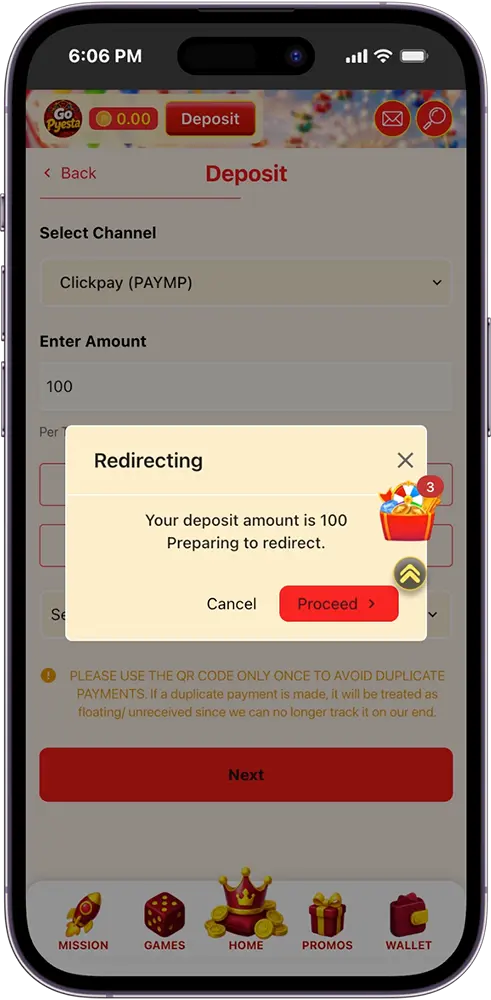 Go Pyesta Maya Deposit Confirming Your Transaction